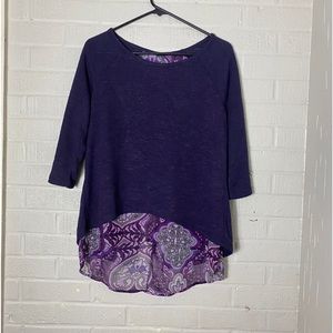 New York & Comp long sleeve dibble layer purple top